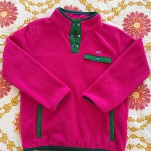 Vineyard Vines Kids Magenta Fleece Pullover
